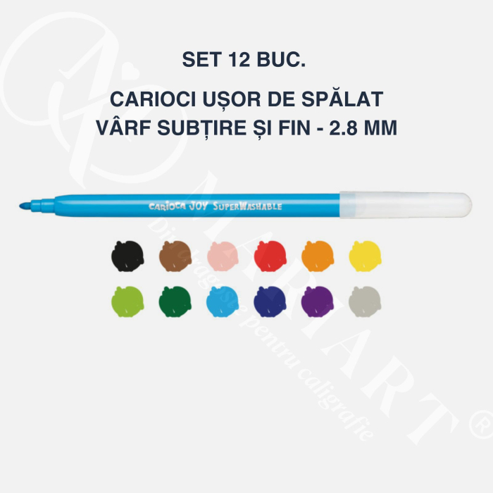 Set carioci diverse culori Carioca Joy, super lavabile, pentru copii, scoala si gradinita [4]