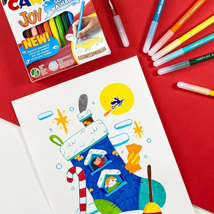 Set carioci diverse culori Carioca Joy, super lavabile, pentru copii, scoala si gradinita [9]