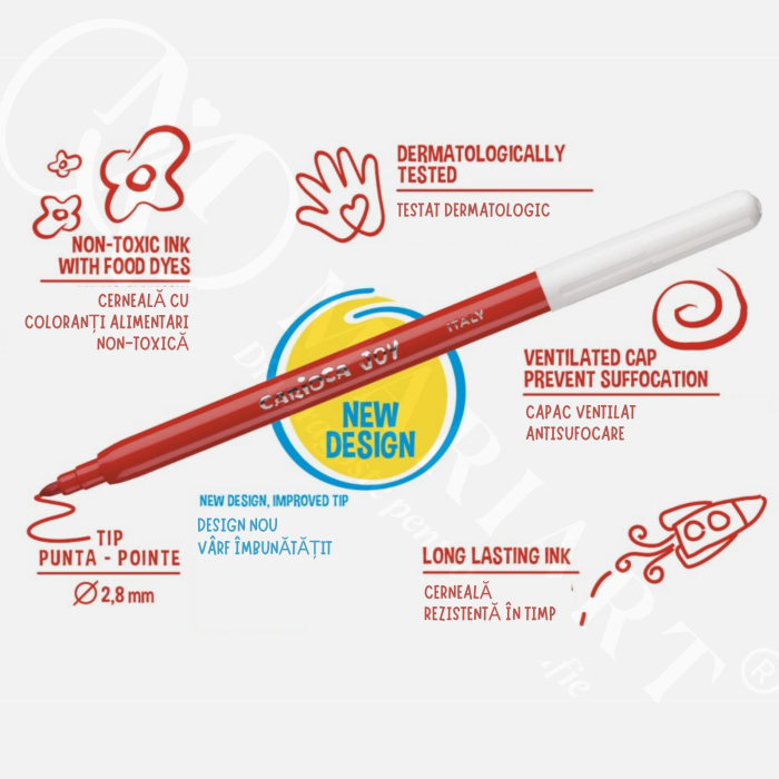 Set carioci diverse culori Carioca Joy, super lavabile, pentru copii, scoala si gradinita [6]