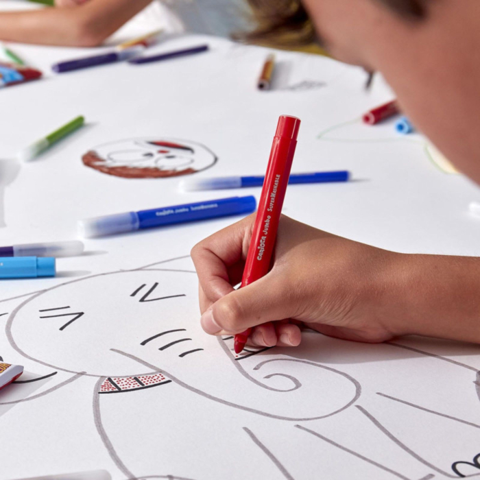 Set carioci diverse culori Carioca Jumbo, super lavabile, varf gros, pentru copii, scoala si gradinita [10]