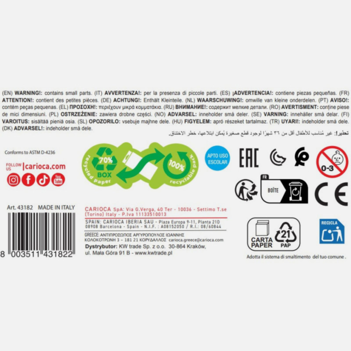 Set carioci Magic Erasable cu marker special pentru corectare si stergere, Carioca, set 10 culori [5]