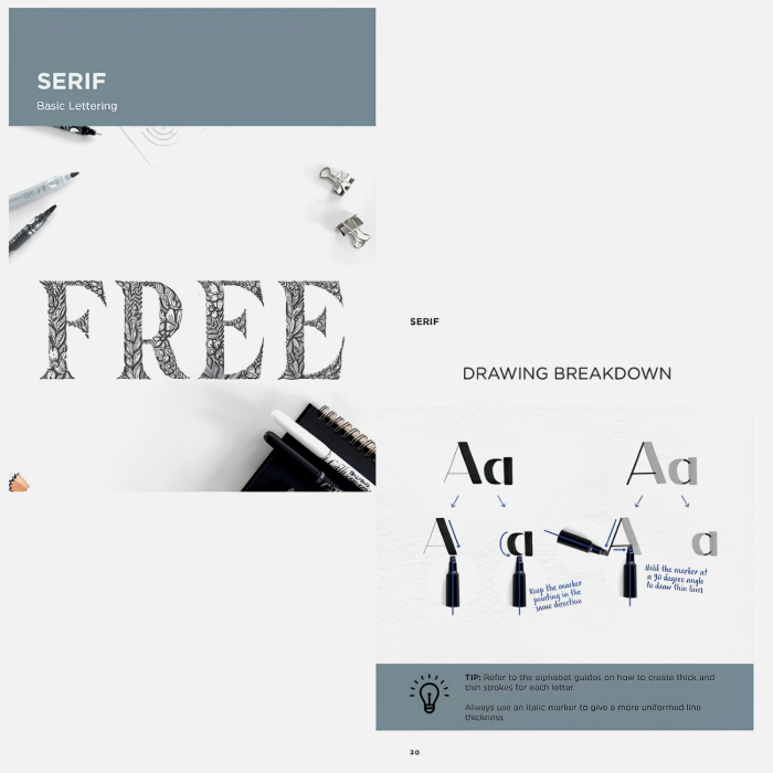 Set complet pentru invatare lettering, dedicat incepatorilor - Manuscript Class [8]