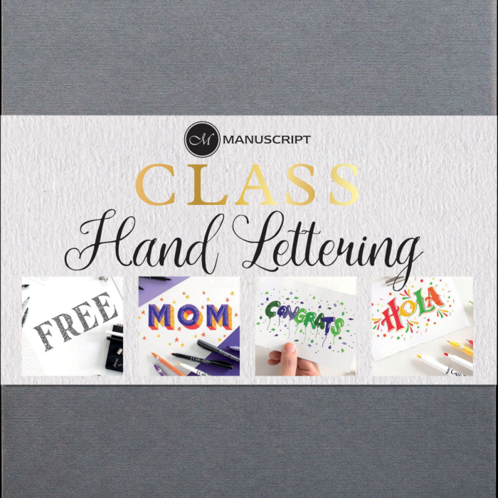 Set complet pentru invatare lettering, dedicat incepatorilor - Manuscript Class [9]