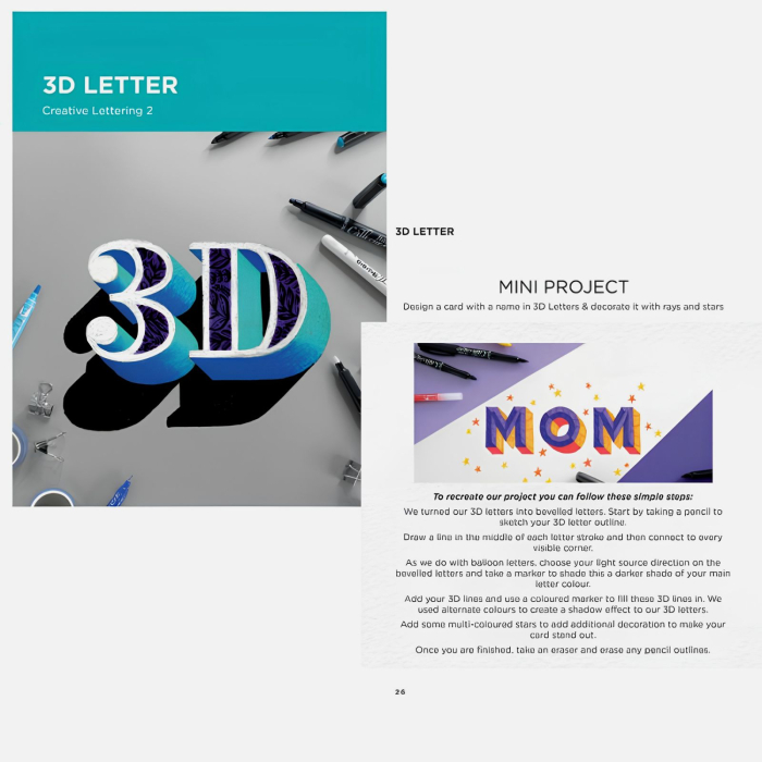 Set complet pentru invatare lettering, dedicat incepatorilor - Manuscript Class [5]
