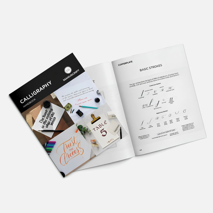 Set complet pentru invatat 8 stiluri de caligrafie, dedicat incepatorilor - Manuscript Class [4]