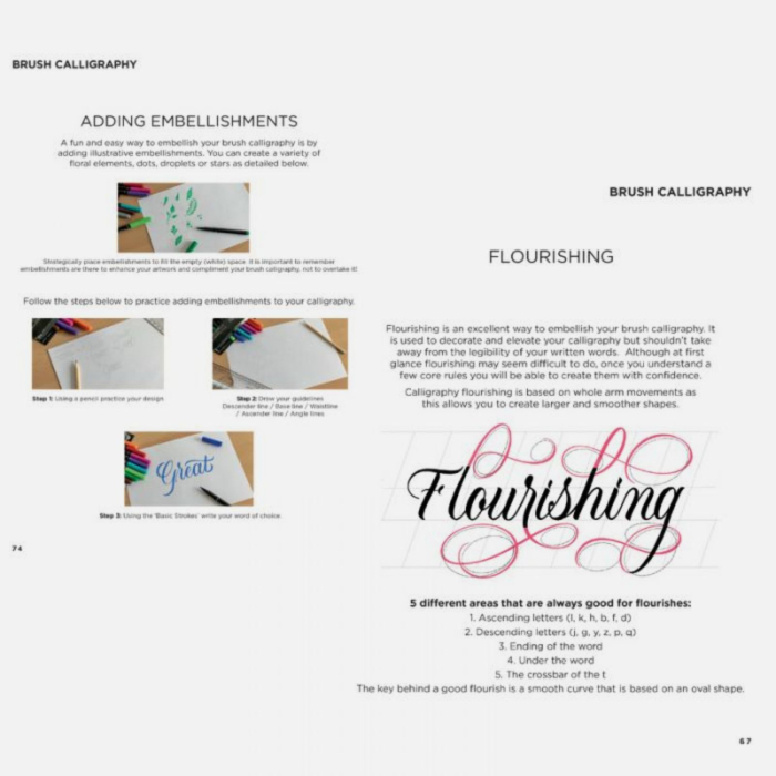 Set complet pentru invatat 8 stiluri de caligrafie, dedicat incepatorilor - Manuscript Class [8]