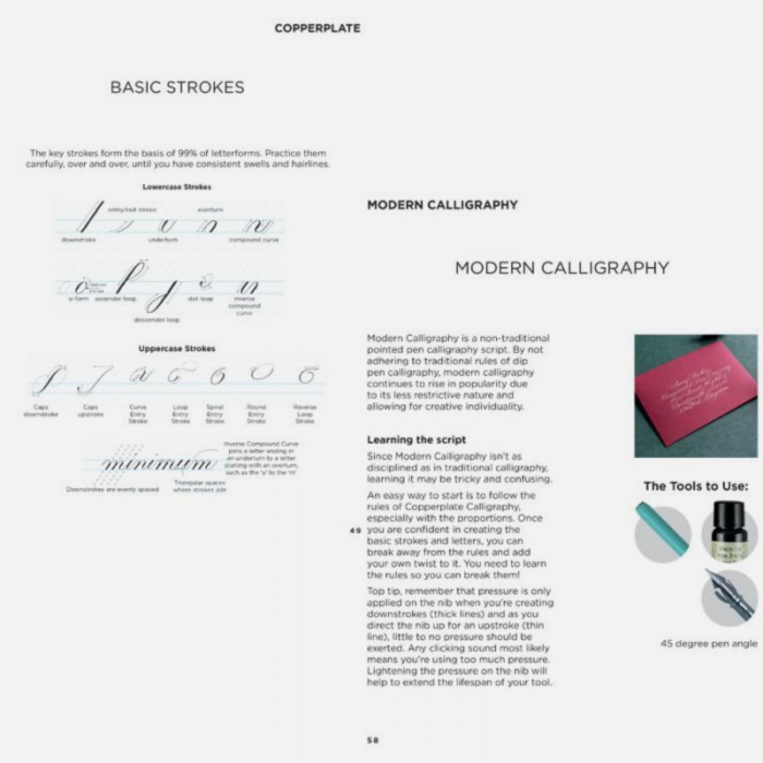 Set complet pentru invatat 8 stiluri de caligrafie, dedicat incepatorilor - Manuscript Class [7]