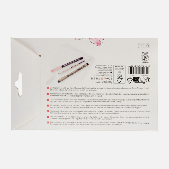 Set creativ Sakura Cherry Blossom cu instrumente complete pentru ilustratie + tutorial video [6]