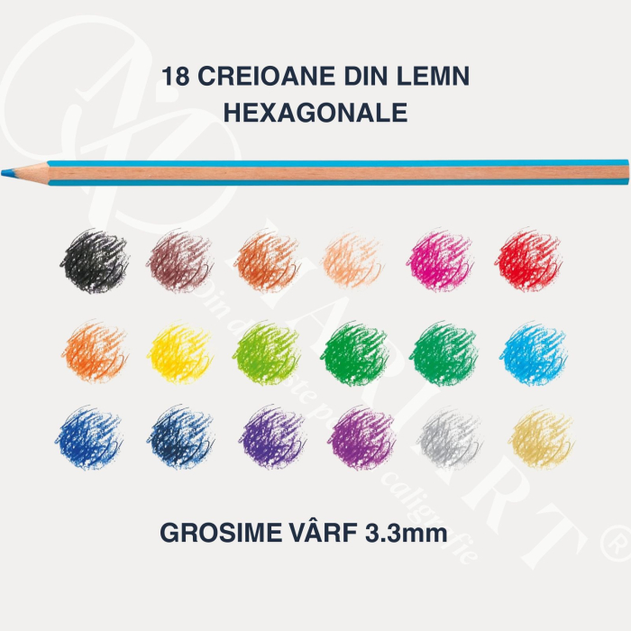 Set creioane colorate Carioca Supercolor, diverse culori, mina rezistenta, hexagonala, 3 mm, din lemn, pentru copii si elevi [3]