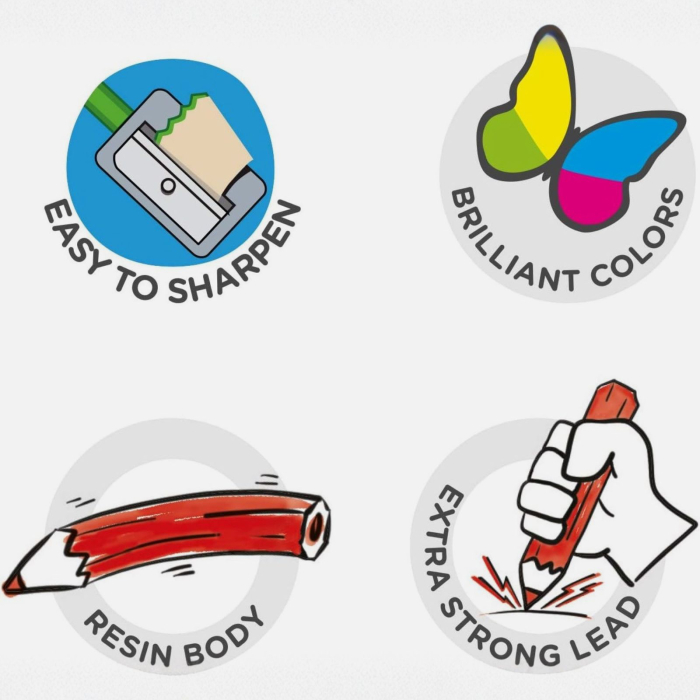 Set creioane colorate Carioca Tita, diverse culori, mina rezistenta, hexagonala, 3 mm. pentru copii si elevi [7]