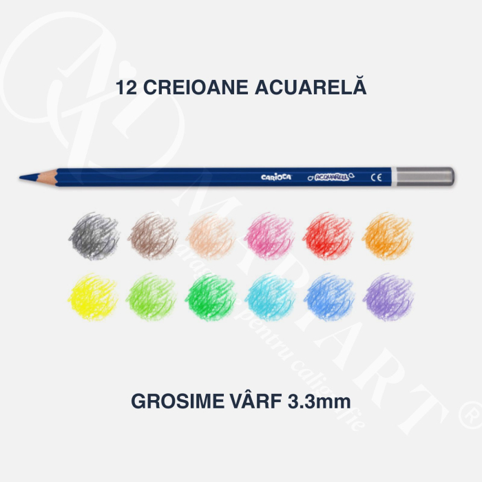 Set creioane colorate cu efect de acuarela, Carioca Acquarell, diverse culori, pentru desen si pictura [4]