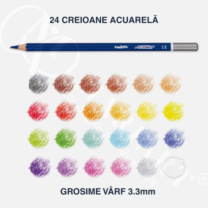 Set creioane colorate cu efect de acuarela, Carioca Acquarell, diverse culori, pentru desen si pictura [5]