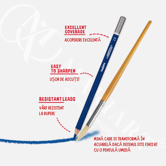 Set creioane colorate cu efect de acuarela, Carioca Acquarell, diverse culori, pentru desen si pictura [3]