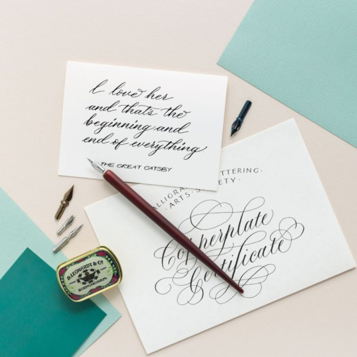Set de caligrafie cu toc drept, 5 penite incluse pentru Copperplate si Spencerian si cutie penite - Manuscript [5]