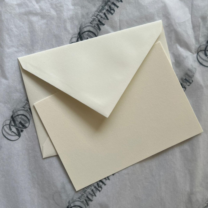 Set de corespondenta premium, plic 125g + cartolina 350g, hartie din bumbac Velin pur Cotton, alb cremos, 114 x 162 mm, G. Lalo - Clairefontaine [8]