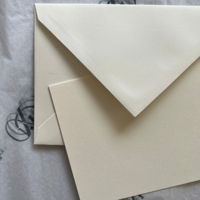 Set de corespondenta premium, plic 125g + cartolina 350g, hartie din bumbac Velin pur Cotton, alb cremos, 114 x 162 mm, G. Lalo - Clairefontaine [7]