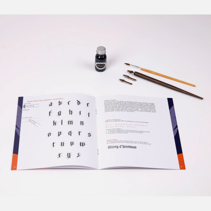 Set de invatare caligrafie latina, stiluri Uncial, Carolingian, Gotic - Brause [5]