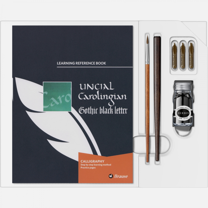 Set de invatare caligrafie latina, stiluri Uncial, Carolingian, Gotic - Brause [3]