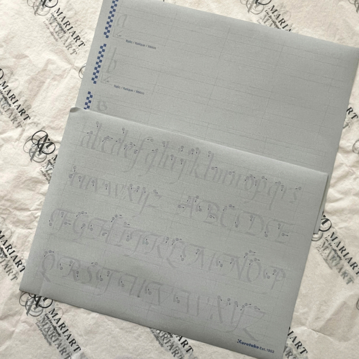 Set reutilizabil pentru exersarea caligrafiei cu apa Kuretake Calligraphy Practice Sheet [4]