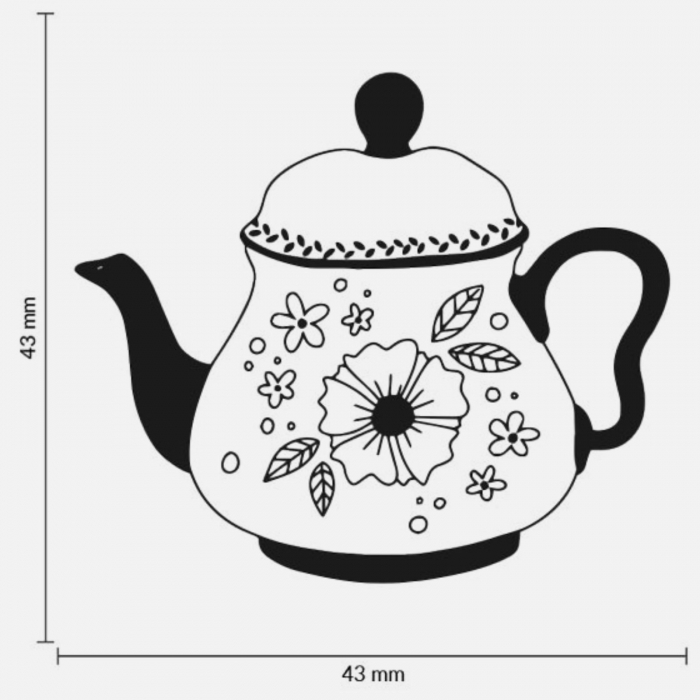 Stampila Ceainic, 43x43mm, May&Berry pentru hobby, art&craft, activitati copii [3]