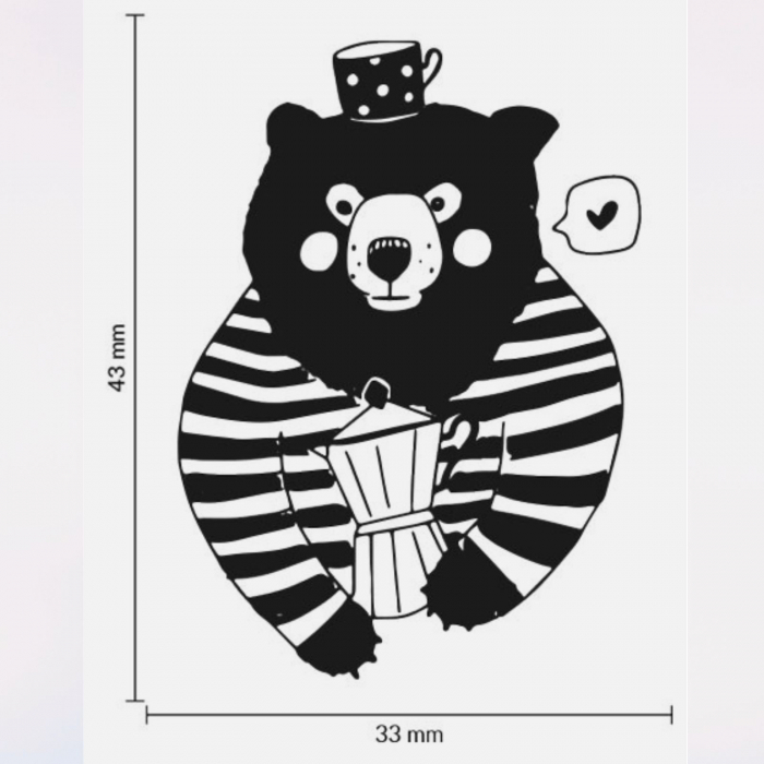Stampila Ursul cafegiu, 43x33mm, May&Berry pentru hobby, art&craft, activitati copii [3]