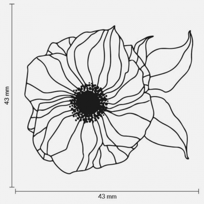 Stampila Floare de mac, 43x43mm, May&Berry pentru hobby, art&craft, activitati copii [2]