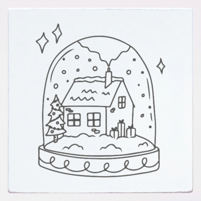 Stampila Glob de zapada de Craciun, 43x43mm, May&Berry pentru hobby, art&craft, activitati copii [1]