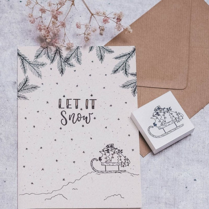 Stampila Sania lui Mos Craciun, 43x43mm, May&Berry pentru hobby, art&craft, activitati copii [4]