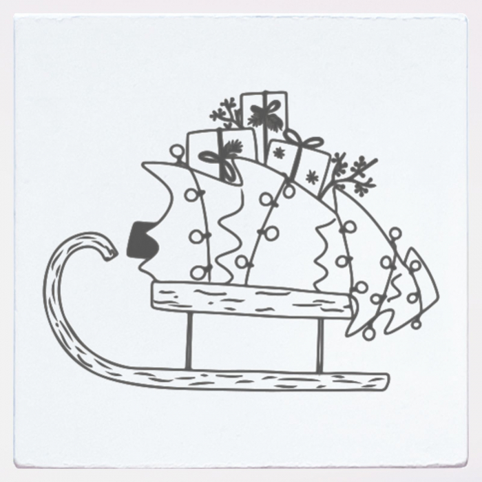 Stampila Sania lui Mos Craciun, 43x43mm, May&Berry pentru hobby, art&craft, activitati copii [1]
