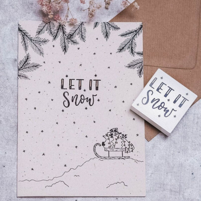 Stampila Let it Snow, 43x43mm, May&Berry pentru hobby, art&craft, activitati copii [4]
