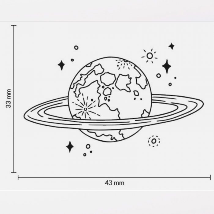 Stampila Planeta Saturn, 43x33mm, May&Berry pentru hobby, art&craft, activitati copii [3]