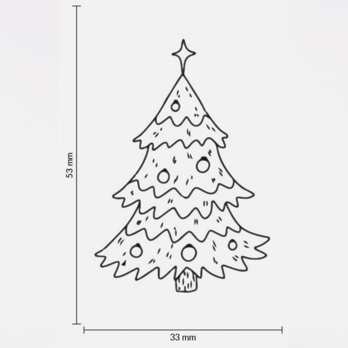 Stampila Brad de craciun impodobit, 53x33mm, May&Berry pentru hobby, art&craft, activitati copii [3]