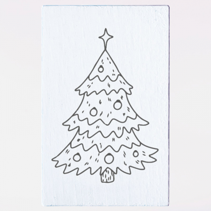 Stampila Brad de craciun impodobit, 53x33mm, May&Berry pentru hobby, art&craft, activitati copii [1]