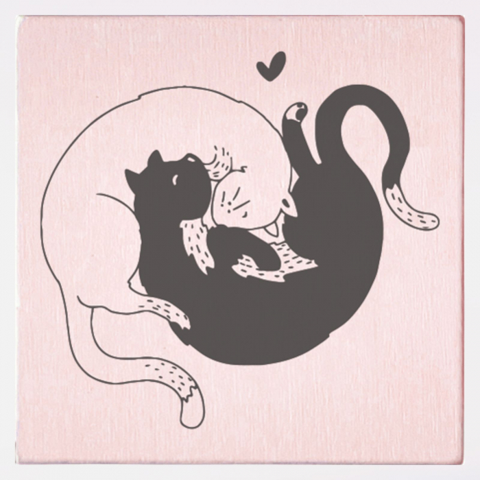 Stampila Pisici Yin&Yang, 43x33mm, May&Berry pentru hobby, art&craft, activitati copii [1]