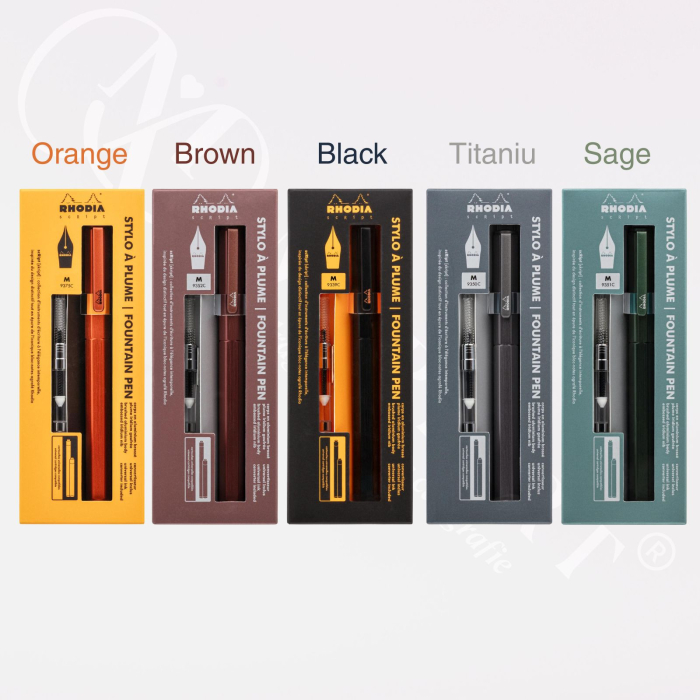 Stilou premium Rhodia, corp metalic, penita iridiu, design hexagonal, convertor inclus, Fountain pen [2]