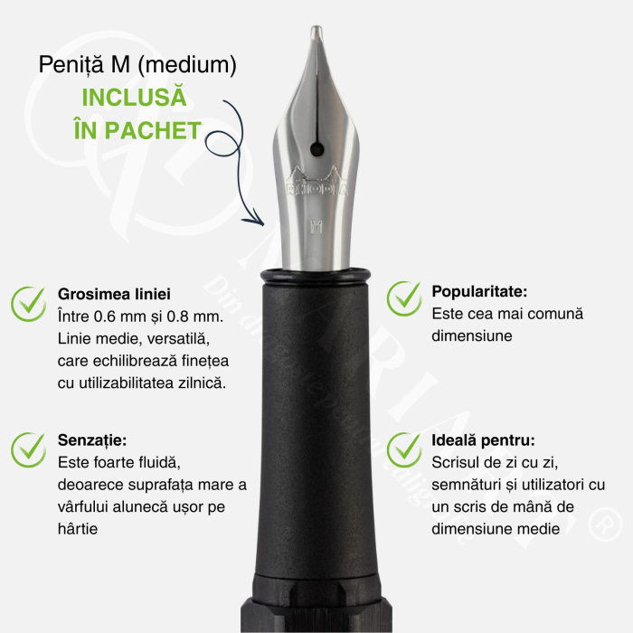 Stilou premium Rhodia, corp metalic, penita iridiu, design hexagonal, convertor inclus, Fountain pen [3]