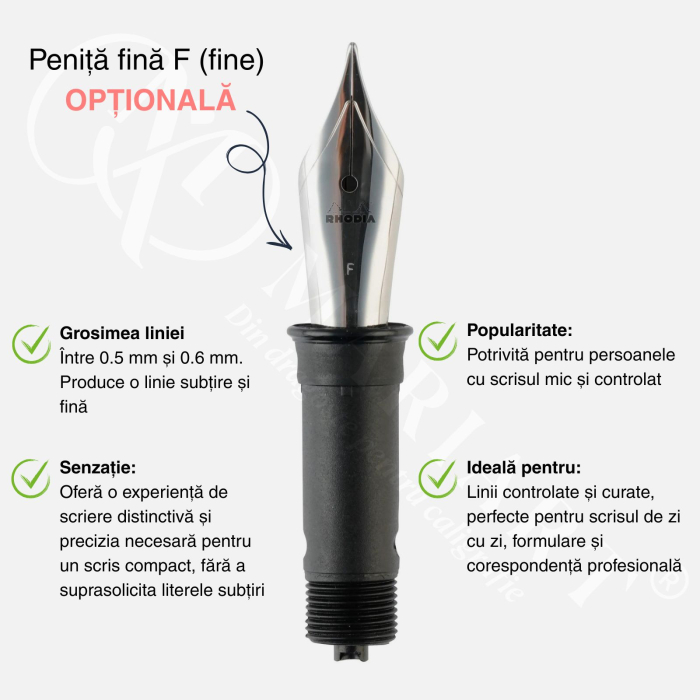 Stilou premium Rhodia, corp metalic, penita iridiu, design hexagonal, convertor inclus, Fountain pen [11]