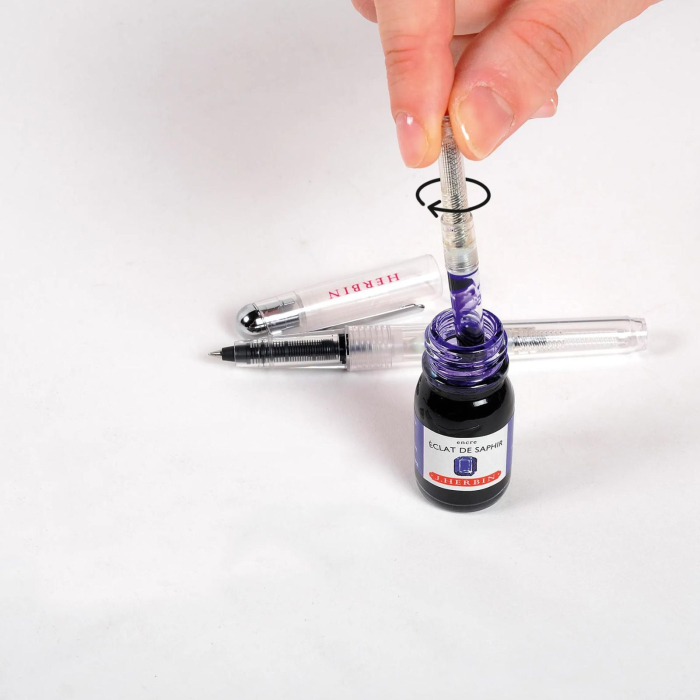 Stilou transparent cu pompita, penita medie M - Jacques Herbin [6]