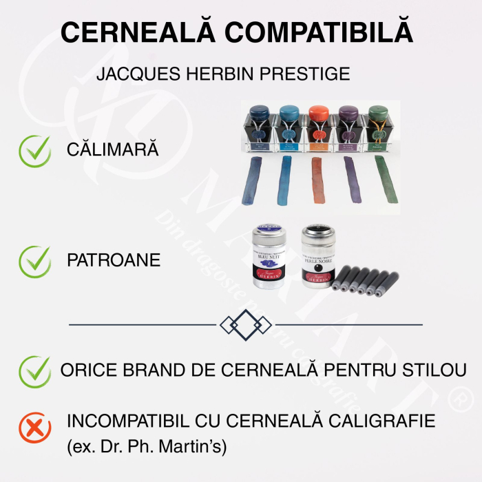 Stilou transparent cu pompita, penita medie M - Jacques Herbin [4]