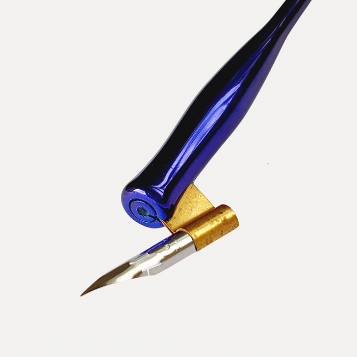 Toc drept si oblic caligrafie albastru metalizat - Manuscript [2]
