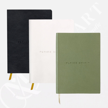 Agende si plannere - Agenda premium din piele naturală de miel, 90 g/mp, 90 file dictando, A5, Flying Spirit - Clairefontaine