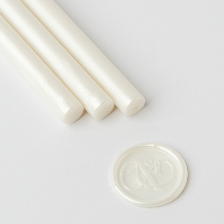 Ceara batoane - Set 5 batoane de ceara pentru sigilii - Alb perlat