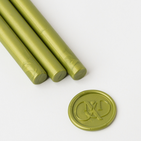 Ceara batoane - Set 5 batoane de ceara pentru sigilii - Verde mustar