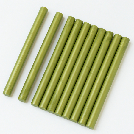Set 5 batoane de ceara pentru sigilii - Verde mustar [1]