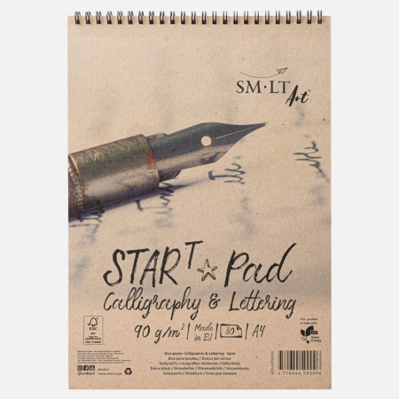 SETURI SI MANUALE CALIGRAFIE - Bloc hartie cu liniatura speciala caligrafie copperplate si moderna, hartie neteda 90 g/mp, 30 File - SMLT START