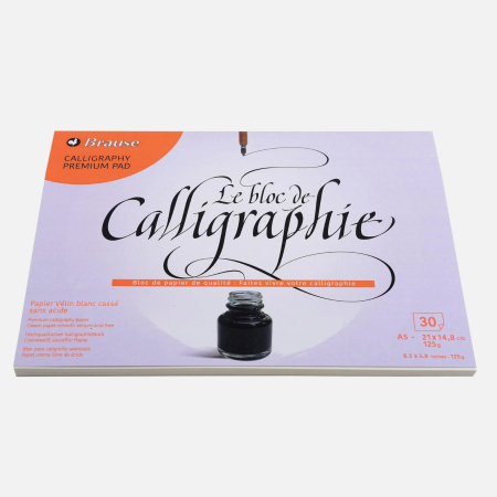 Seturi si manuale caligrafie - Bloc hartie velina caligrafie, 30 foi, 125g, A5 - Brause