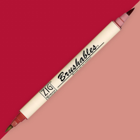 Brush pens - Brush pen Kuretake ZIG Brushables, 2 culori in 1 - Antique Burgundy