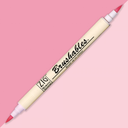 Brush pens - Brush pen Kuretake ZIG Brushables, 2 culori in 1 - Baby Pink