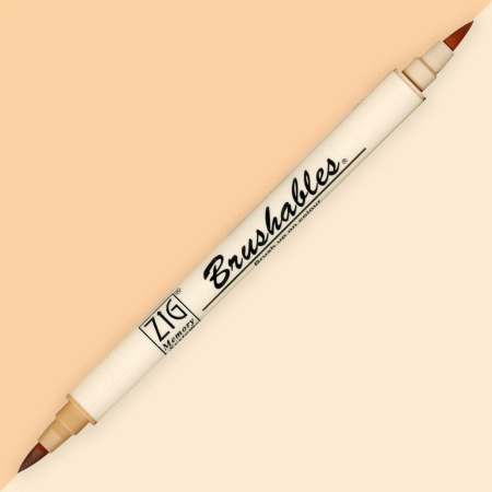 INSTRUMENTE DE SCRIS - Brush pen Kuretake ZIG Brushables, 2 culori in 1 - Fawn