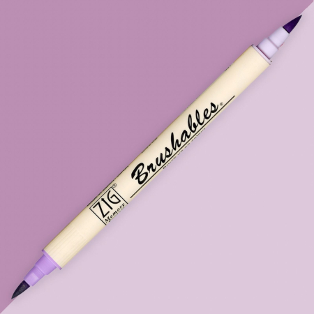 INSTRUMENTE DE SCRIS - Brush pen Kuretake ZIG Brushables, 2 culori in 1 - Hyacinth